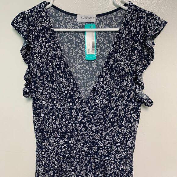 Kaileigh Women's Flora Knit Wrap Polyester Jumpsuit with Pockets Size Medium - Picture 3 of 7